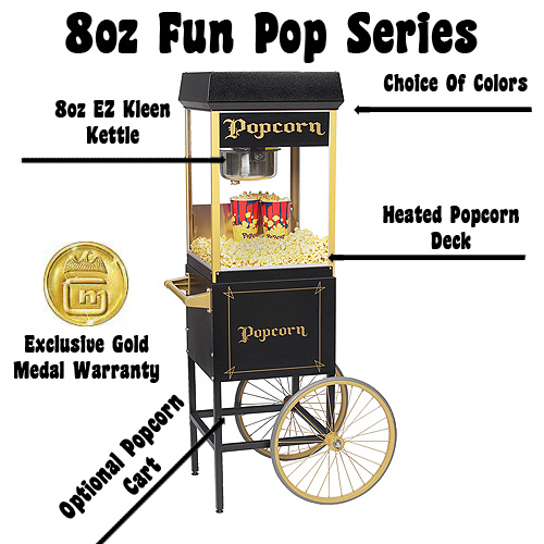 FUN POP BLACK AND GOLD POPCORN MACHINE