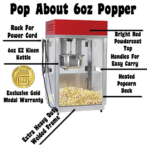 Premiere Home Theater Popcorn Machine 6oz. and Pedestal